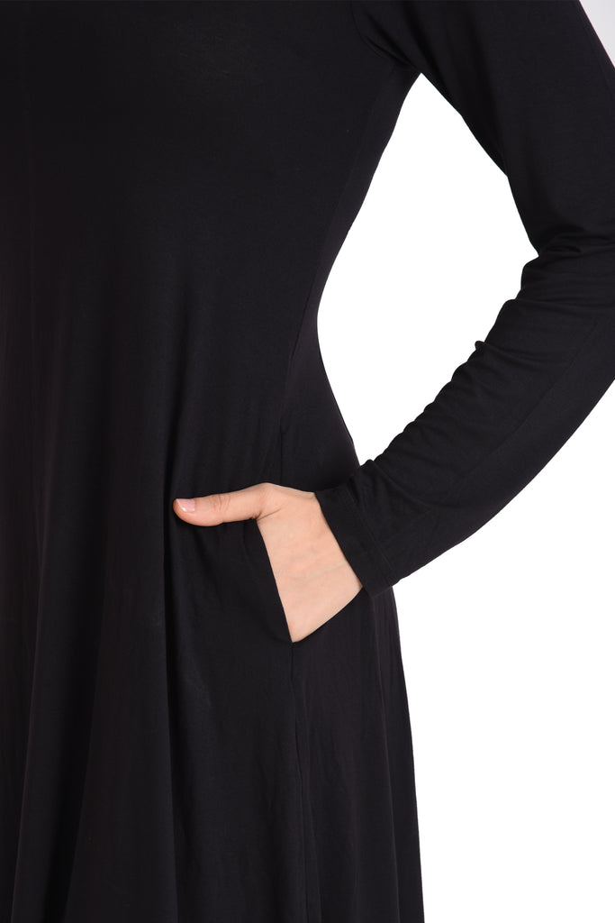 Long sleeve T-shirt Dress with Pockets by Miss Lavish London