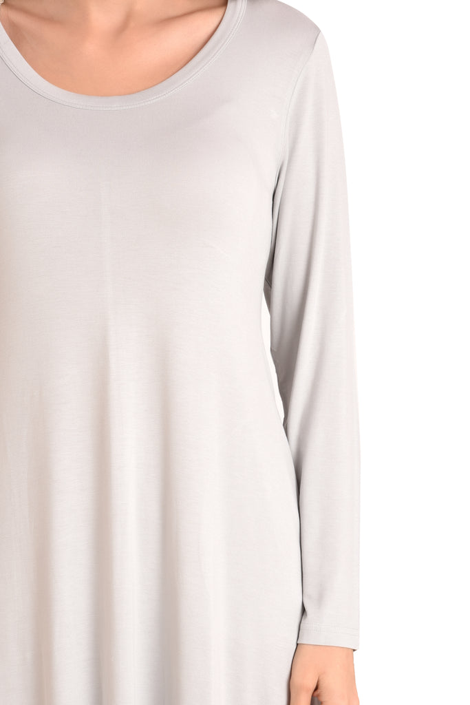Long sleeve T-shirt Dress with Pockets by Miss Lavish London